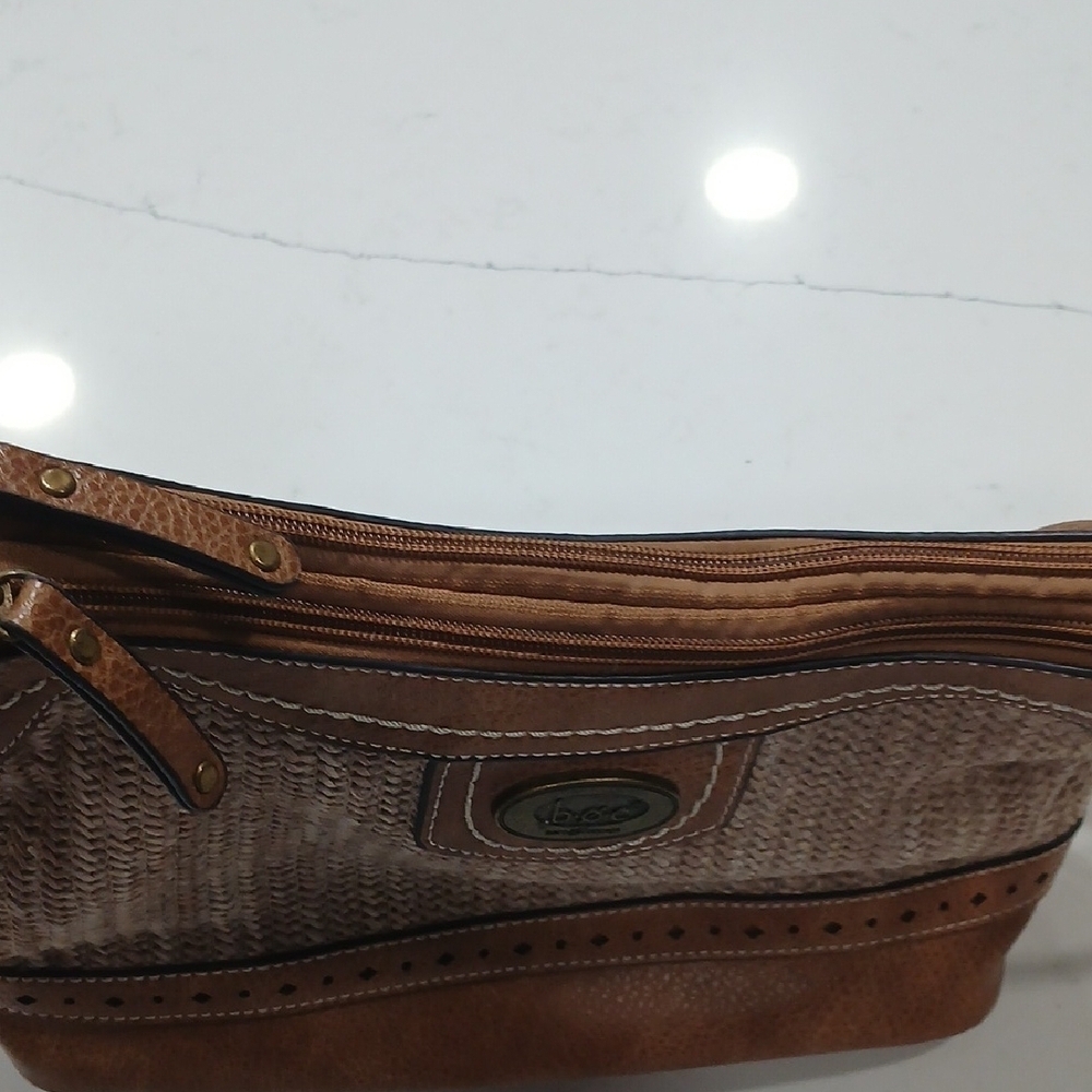 BOC Tan and Brown Women's Shoulder Bag Excellent Cond. All Man Made Materials - Picture 6 of 10
